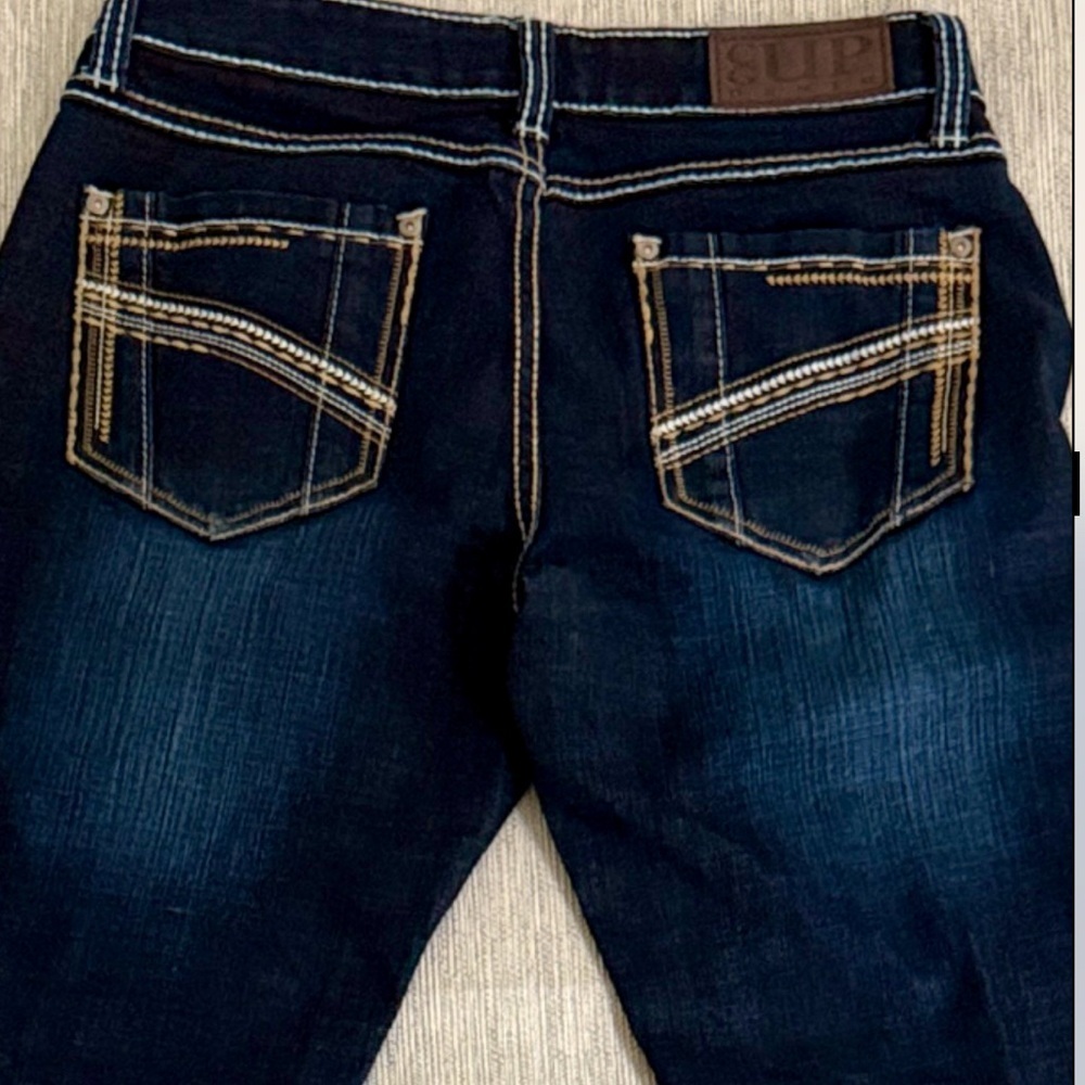 SUP Dark Indigo Women's Boot Cut Jeans SZ 7 - Picture 2 of 11